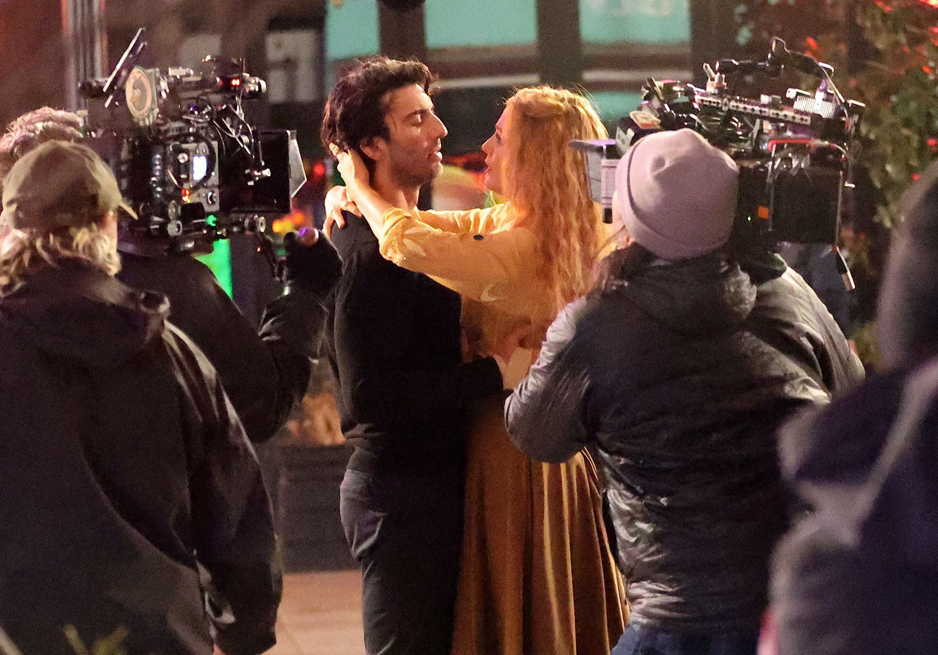 Justin Baldoni and Blake Lively during the shoot of It Ends with Us (Image via Getty)